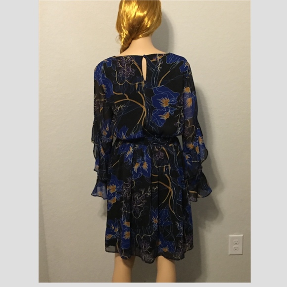 INC Casual Sleeve Floral Tiered Sleeve Sheer Dress - Picture 4 of 8